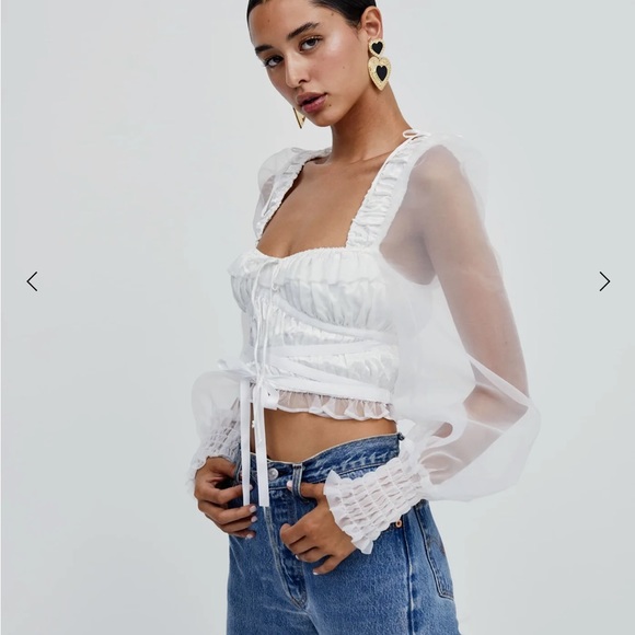 For Love And Lemons Tops - For love and lemons white Gabrielle top- size small